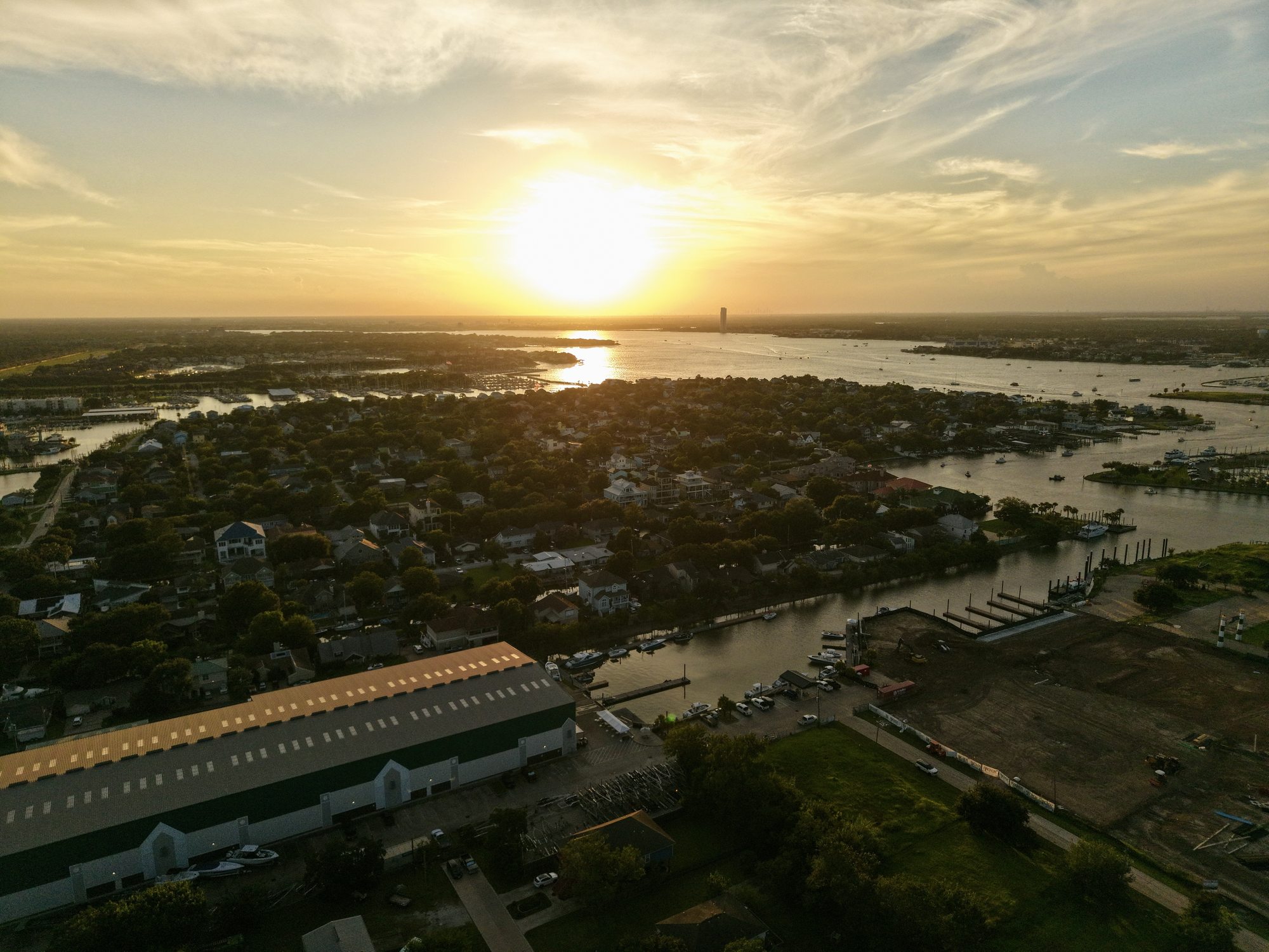 Clear Lake Aerial Sunset
