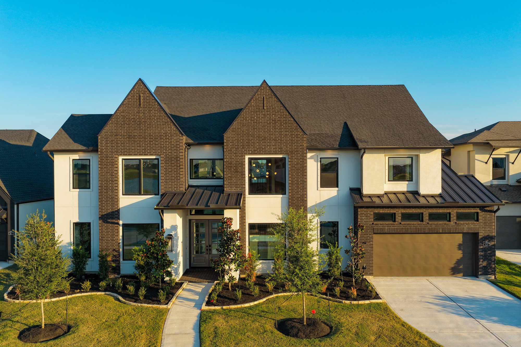 Custom Home Exterior Golden Hour Photography