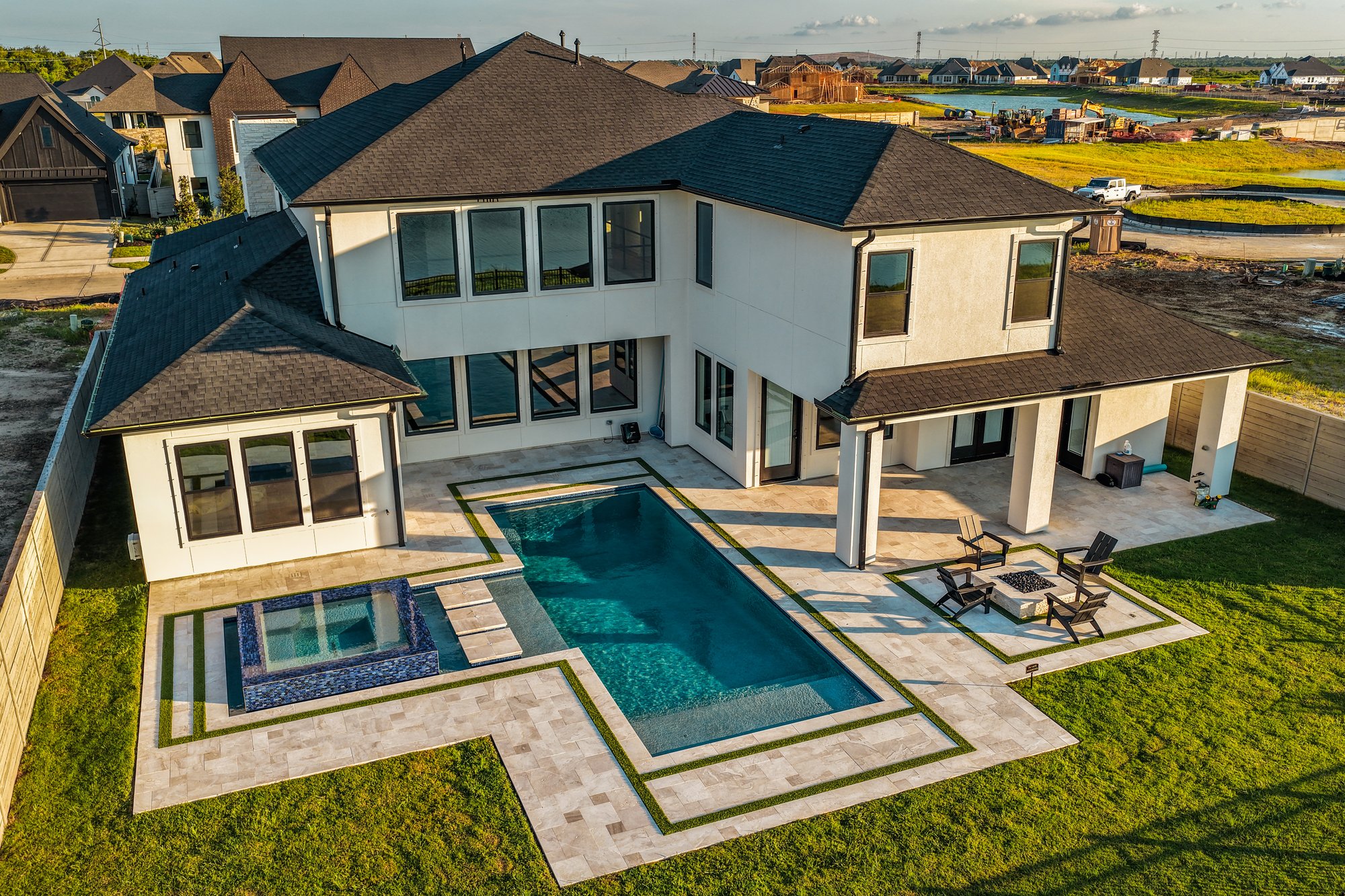 Luxury Backyard Pool Aerial Photography