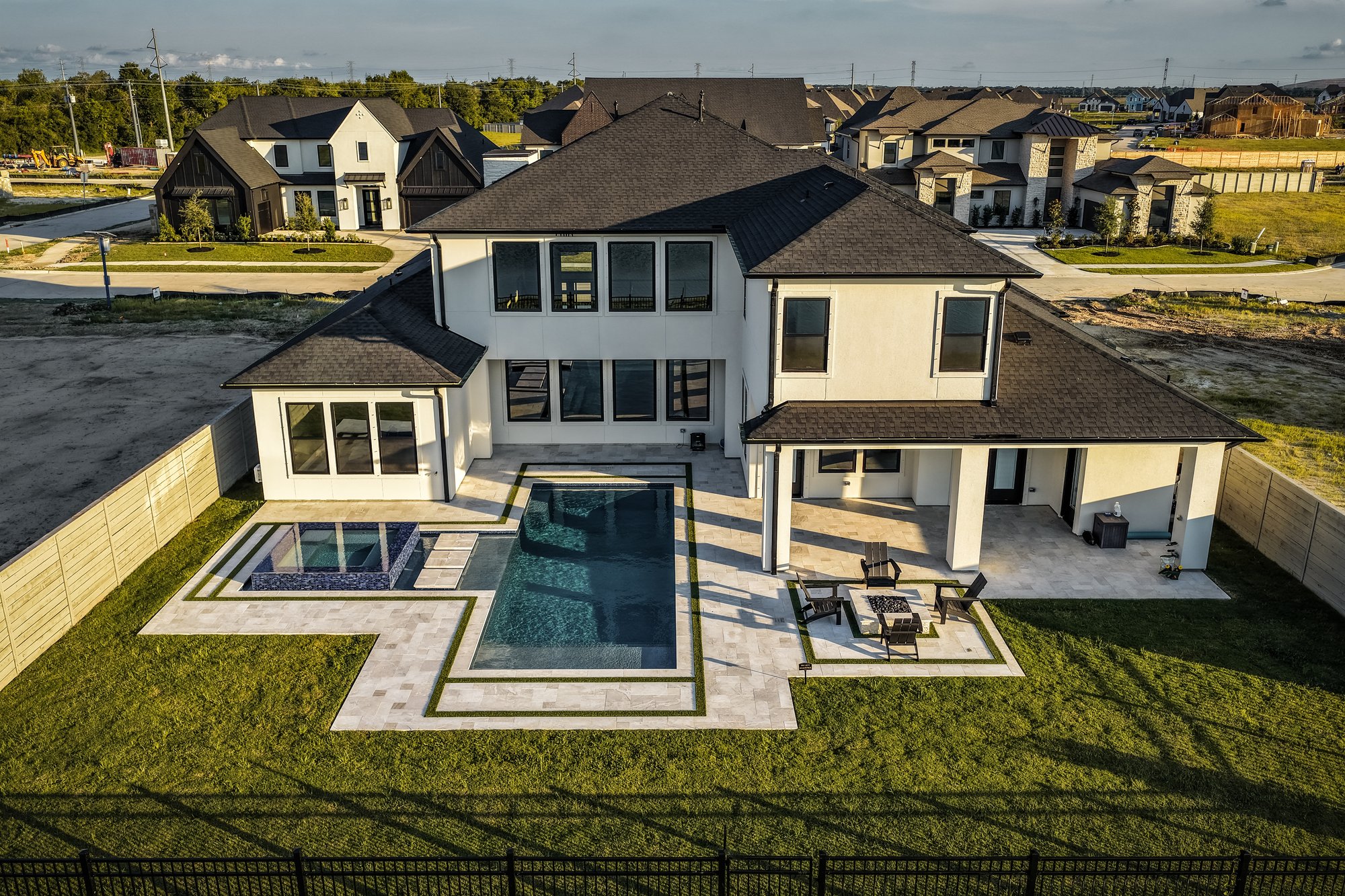 Luxury Pool and Patio Aerial Photography
