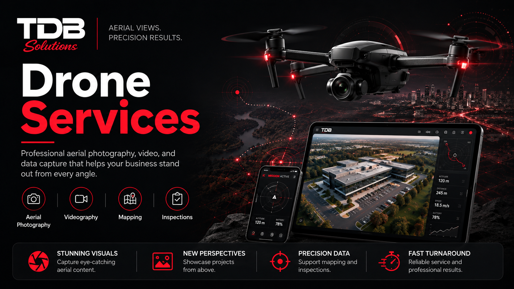 Drone Services — aerial photography, videography, mapping, inspections